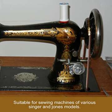 71" 3/16" Leather Belt Treadle Parts with Hook for Singer/Jones Sewing Machine