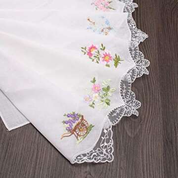 TanQiang Floral Cotton Handkerchiefs Set for Women