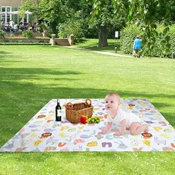 Highchair Floor Mat, Baby Splat Mat for Under High Chair/Arts/Crafts, Womumon Waterproof Spill Mat Non-Slip Splash Mat, Washable Mess Mat and Table Cloth (Alphabet)