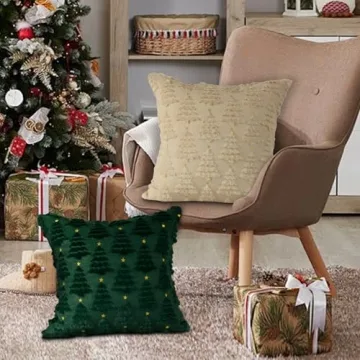 Lanpn 22x22 Christmas Throw Pillow Covers Set of 2