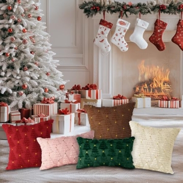 Lanpn 22x22 Christmas Throw Pillow Covers Set of 2