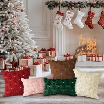 Lanpn 22x22 Christmas Throw Pillow Covers Set of 2