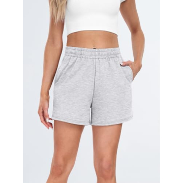 AUTOMET Women's High Waist Comfy Sweat Shorts with Pockets