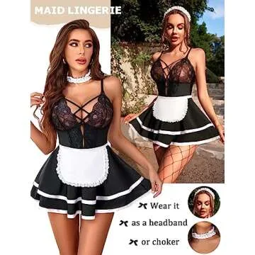 Avidlove Sexy Maid Lingerie Costume for Women