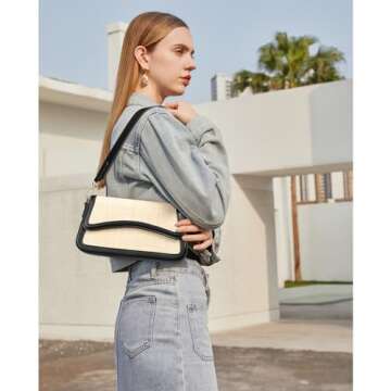 Telena Shoulder Bag for Women Vegen Leather Crossbody bag Shoulder Purse Cross body Bag Waterproof H...