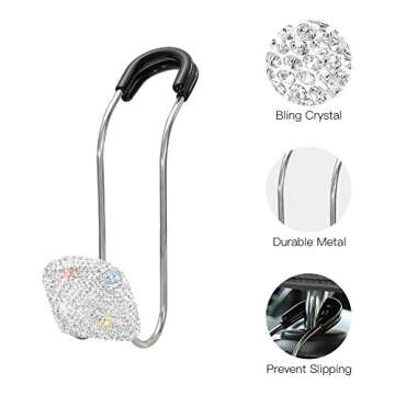 SAVORI Bling Car Headrest Hooks for Stylish Organization