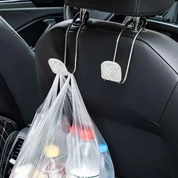 SAVORI Bling Car Headrest Hooks for Stylish Organization