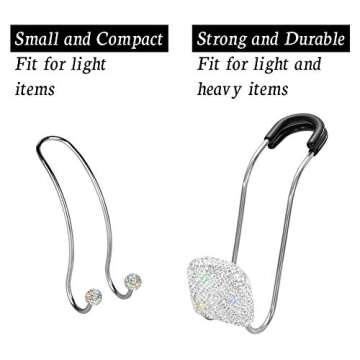 SAVORI Bling Car Headrest Hooks for Stylish Organization