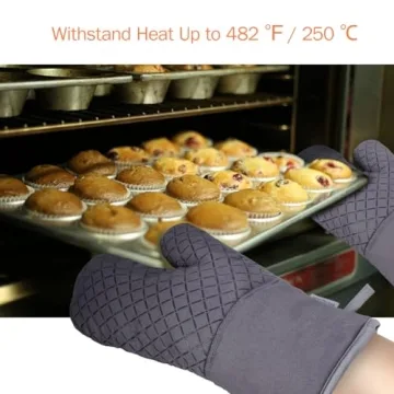 BESTonZON 4-Piece Heat Resistant Oven Mitts Set