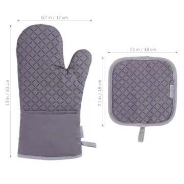 BESTonZON 4-Piece Heat Resistant Oven Mitts Set