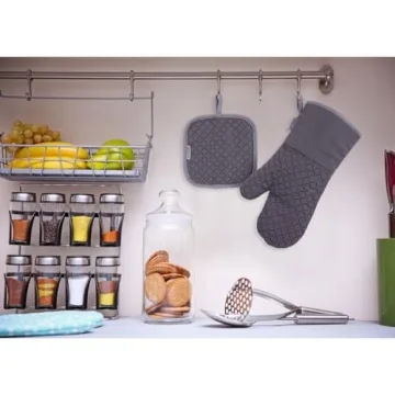BESTonZON 4-Piece Heat Resistant Oven Mitts Set