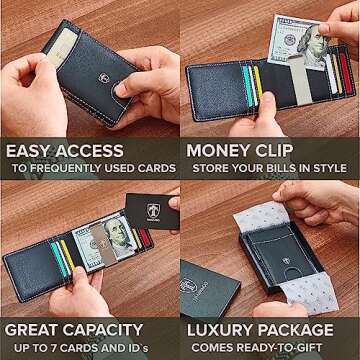 TRAVANDO Money Clip Wallet RIO - Mens Wallets slim Front Pocket RFID Blocking Card Holder Minimalist...