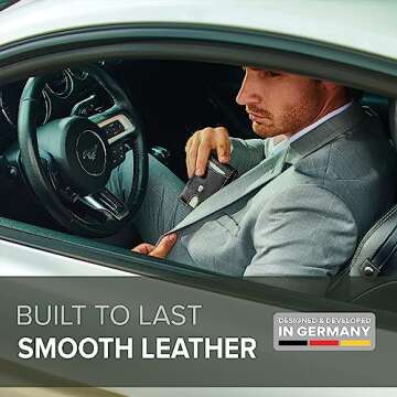 TRAVANDO Money Clip Wallet RIO - Mens Wallets slim Front Pocket RFID Blocking Card Holder Minimalist Mini Bifold Gift Box (Smooth Leather, Black & White)