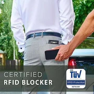 TRAVANDO Money Clip Wallet RIO - Mens Wallets slim Front Pocket RFID Blocking Card Holder Minimalist Mini Bifold Gift Box (Smooth Leather, Black & White)