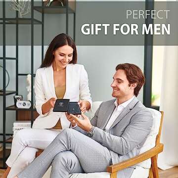 TRAVANDO Money Clip Wallet RIO - Mens Wallets slim Front Pocket RFID Blocking Card Holder Minimalist Mini Bifold Gift Box (Smooth Leather, Black & White)