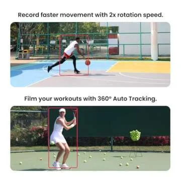 Pivo Sports Lite Pack Auto Tracking Phone Holder, 360° Rotation Phone Stand for Sports Training, Racket Sports, Tennis, Gym, Basketball Video Tracker, Handsfree Photo & Video Recording - Gray