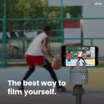 Pivo Sports Lite Pack Auto Tracking Phone Holder, 360° Rotation Phone Stand for Sports Training, Racket Sports, Tennis, Gym, Basketball Video Tracker, Handsfree Photo & Video Recording - Gray