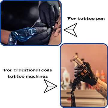 Tattoo Clip Cord Covers, Tattoo Supplies and Equipment Tattoo Filter Pen Machine Bag for Tattoo Machine Pen Type Covers Bag 125pcs/box （Black)