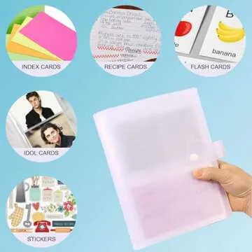 3x5 Index Card Organizer, BetterJonny Index Cards Clear Plastic Holder Organizer Pouches Book Recipe Card Holder Flash Cards Holder, 40 Page Hold 160 Cards