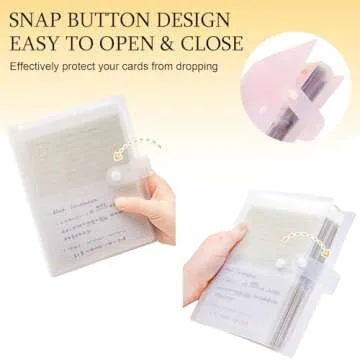 3x5 Index Card Organizer, BetterJonny Index Cards Clear Plastic Holder Organizer Pouches Book Recipe Card Holder Flash Cards Holder, 40 Page Hold 160 Cards