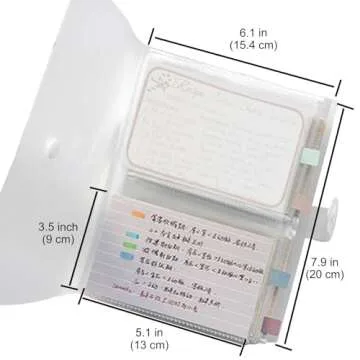3x5 Index Card Organizer, BetterJonny Index Cards Clear Plastic Holder Organizer Pouches Book Recipe Card Holder Flash Cards Holder, 40 Page Hold 160 Cards