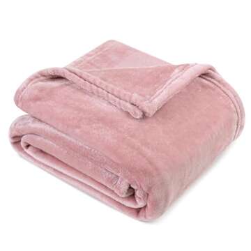 PAVILIA Pink Fleece Throw Blanket for Couch - Cozy Microfiber Plush