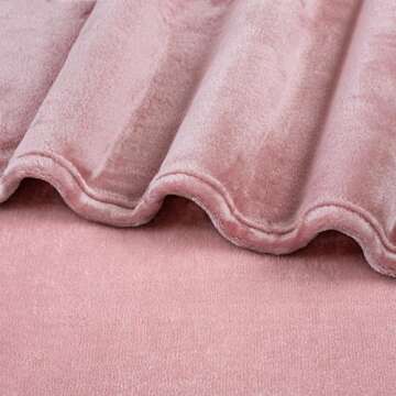 PAVILIA Blush Pink Fleece Throw Blanket - Soft Cozy Luxury