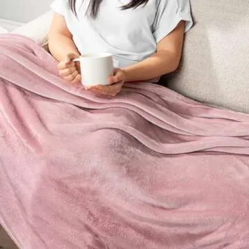 PAVILIA Blush Pink Fleece Throw Blanket - Soft Cozy Luxury