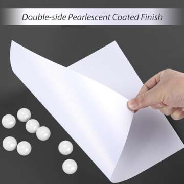 CREGEAR 100 Sheets White Shimmer Cardstock 8.5 x 11 Cardstock Paper, 92lb/250gsm Card Stock Printer Paper, Pearlescent Card stock for Invitations, Certificate, Business Cards, DIY Crafts, Cards Making