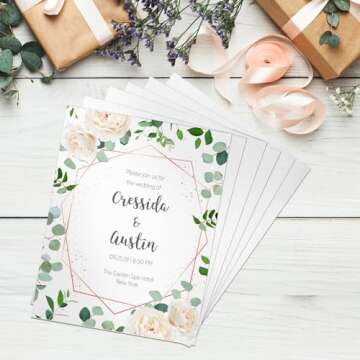 CREGEAR 100 Sheets White Shimmer Cardstock 8.5 x 11 Cardstock Paper, 92lb/250gsm Card Stock Printer Paper, Pearlescent Card stock for Invitations, Certificate, Business Cards, DIY Crafts, Cards Making