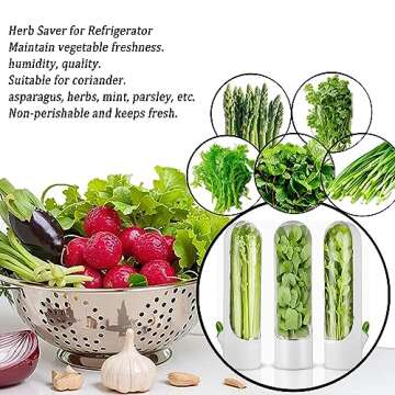 UEOZ Herb Saver for Refrigerator, Herb Saver Pod, Fresh Herb Keeper for Cilantro, Mint, Parsley, Asp...