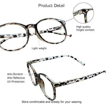 VisionGlobal Blue Light Blocking Glasses for Women/Men, Anti Eyestrain, Computer Reading, TV Glasses...