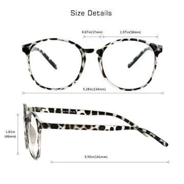 VisionGlobal Blue Light Blocking Glasses for Women/Men, Anti Eyestrain, Computer Reading, TV Glasses, Stylish Oval Frame, Anti Glare(Leopard,No Magnification)