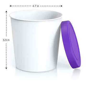 BALCI - Premium Ice Cream Containers (2 Pack - 1 Quart Each) Perfect Freezer Storage Tubs with Lids for Ice Cream, Sorbet and Gelato! - Purple