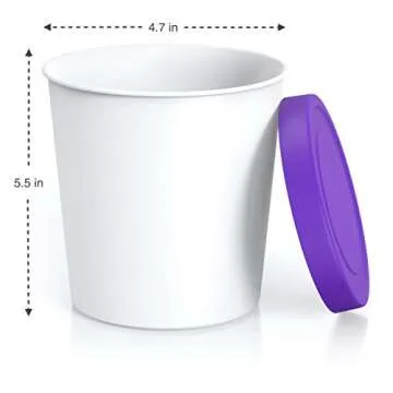 BALCI - Premium Ice Cream Containers (2 Pack - 1 Quart Each) Perfect Freezer Storage Tubs with Lids for Ice Cream, Sorbet and Gelato! - Purple