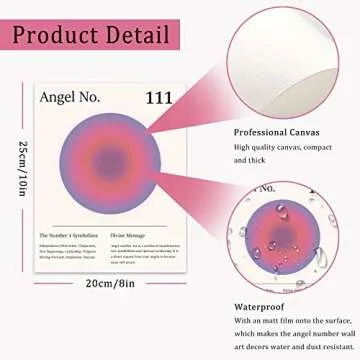 YUYMNANI Aura Angel Numbers Poster, Colorful Gradient Posters for Room Aesthetic, Minimalist Inspirational Quotes Canvas Wall Art Paintings, Apartment Decor (8"x10",unframed)
