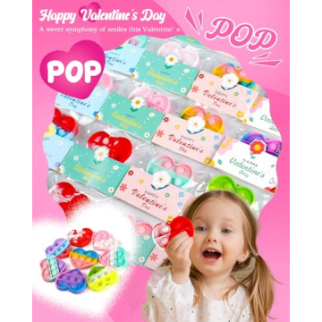 Valentine's Day Heart Pop Fidget Toys for Kids Bulk Gifts