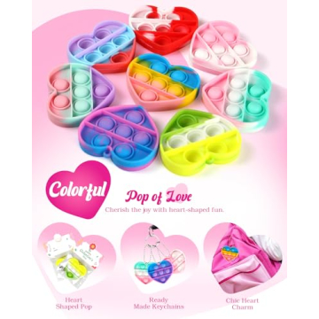 Valentine's Day Heart Pop Fidget Toys for Kids Bulk Gifts