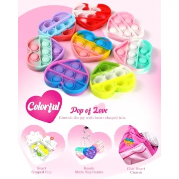 Valentine's Day Heart Pop Fidget Toys for Kids Bulk Gifts
