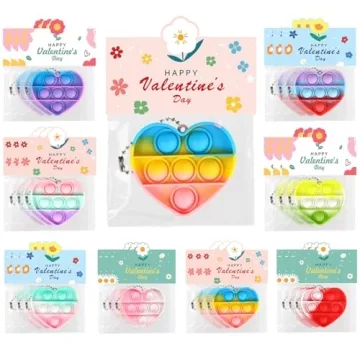 Valentine's Day Heart Pop Fidget Toys for Kids Bulk Gifts