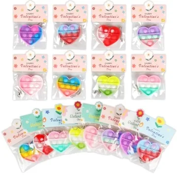 Valentine's Day Heart Pop Fidget Toys for Kids Bulk Gifts