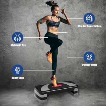 SPORFIT Adjustable 31" Aerobic Step Platform for All