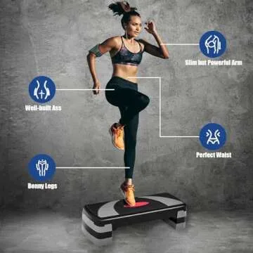 SPORFIT Adjustable 31" Aerobic Step Platform for All