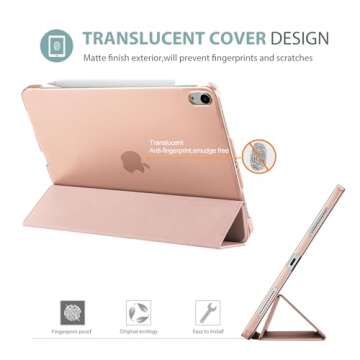 ProCase Smart Case for iPad Air 11 inch M2 2024 Air 6th /10.9 Air 5th 2022/Air 4th 2020, Protective Cover for iPad Air 6 5 4 Generation -Rosegold
