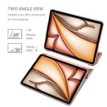 ProCase Smart Case for iPad Air 11 inch M2 2024 Air 6th /10.9 Air 5th 2022/Air 4th 2020, Protective Cover for iPad Air 6 5 4 Generation -Rosegold