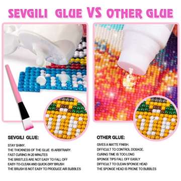 sevgili Diamond Painting Sealer Kits 120ML with Brushes, Diamond Art Sealer Puzzle Glue Diamond Painting Accessories and Tools for Adults (4OZ)