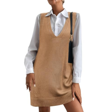 Stylish Zeagoo Sweater Dress Vest with Pockets for 2024