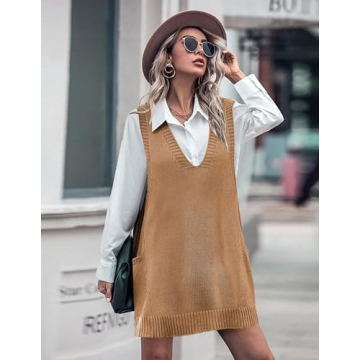 Stylish Zeagoo Sweater Dress Vest with Pockets for 2024