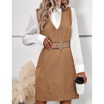 Stylish Zeagoo Sweater Dress Vest with Pockets for 2024