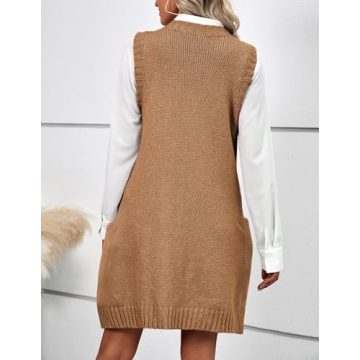 Stylish Zeagoo Sweater Dress Vest with Pockets for 2024